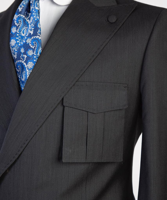 Chest Pocket Double-Breasted Suit