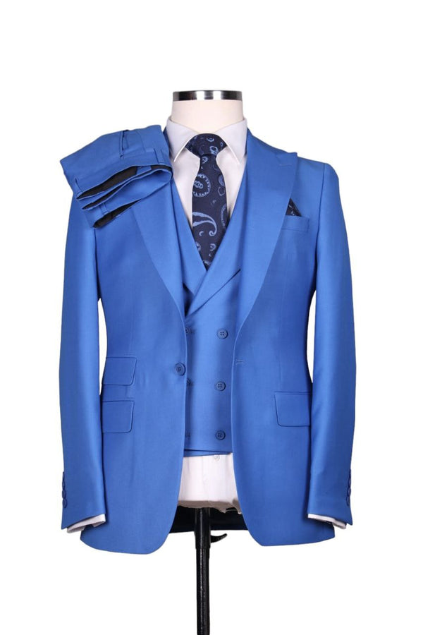 Men’s Sky Blue single breasted 3pcs suits