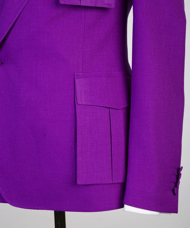 Chest Pocket Double-Breasted Suit