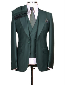 Men’s green single breasted 3pcs suits