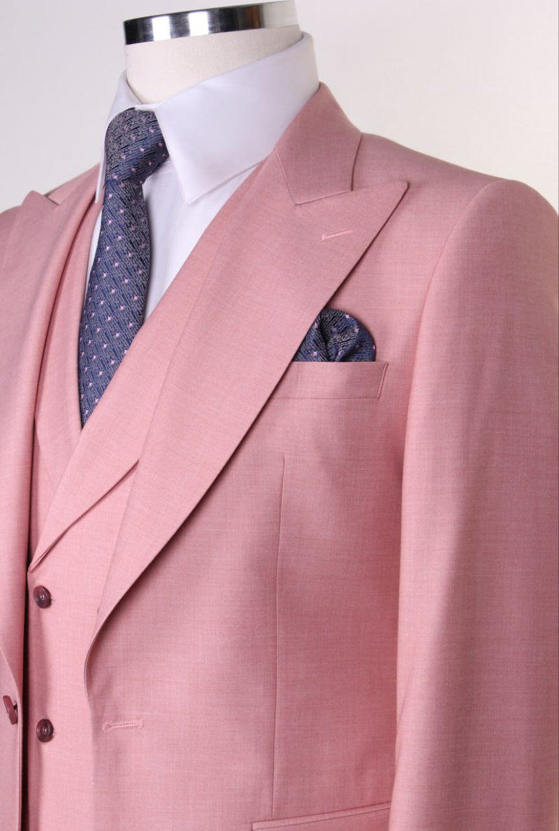 Men's Rose Gold peak lapel 3pcs suit.